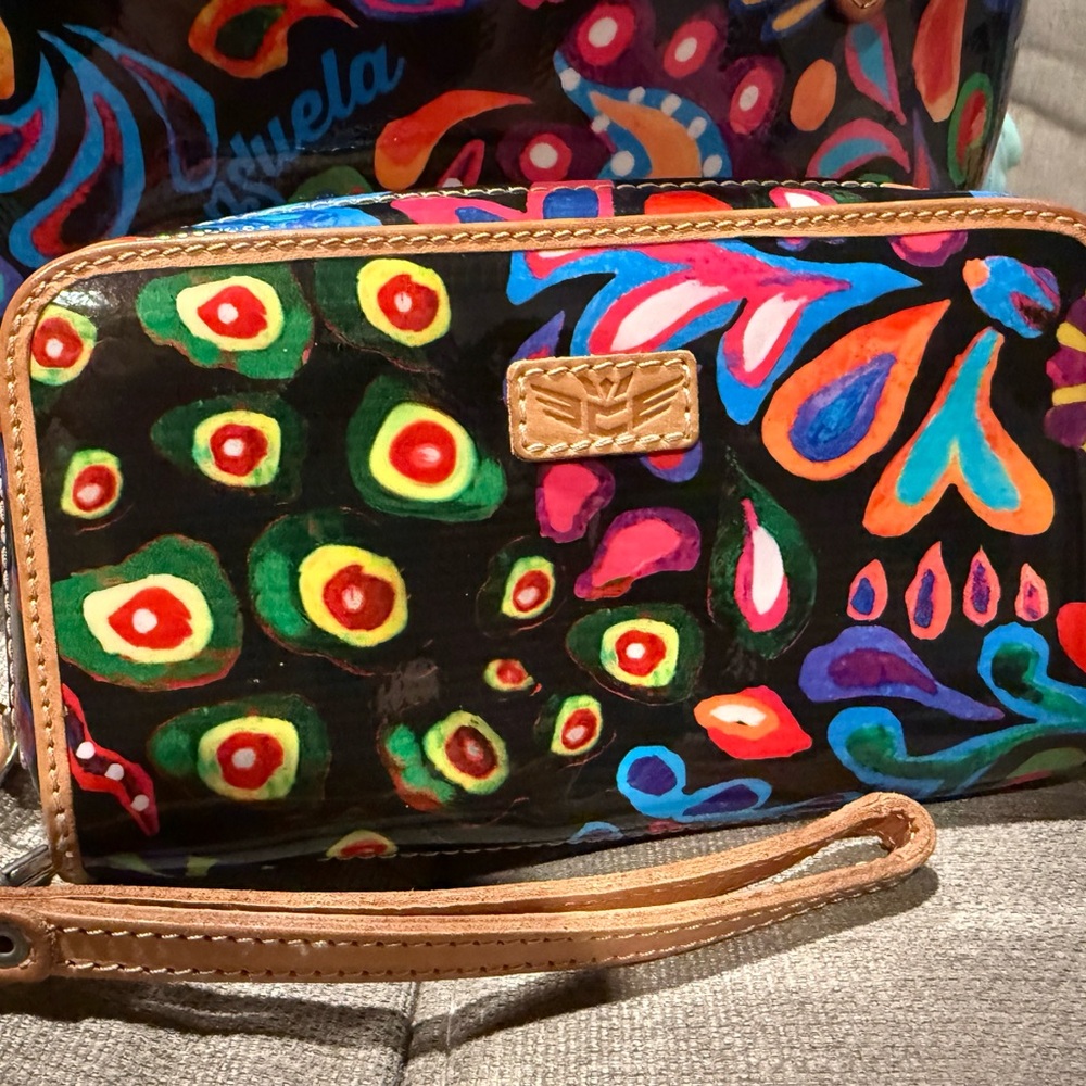 Consuela Sophie Black Swirly Wristlet Wallet